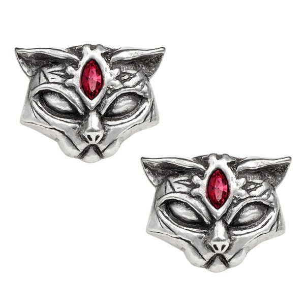 a Prix Discount ALCHEMY GOTHIC Clous D’Oreilles ‘Sacred Cat’ 1