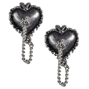 De Qualité ALCHEMY GOTHIC Clous D’Oreilles ‘Witches Heart’ 9