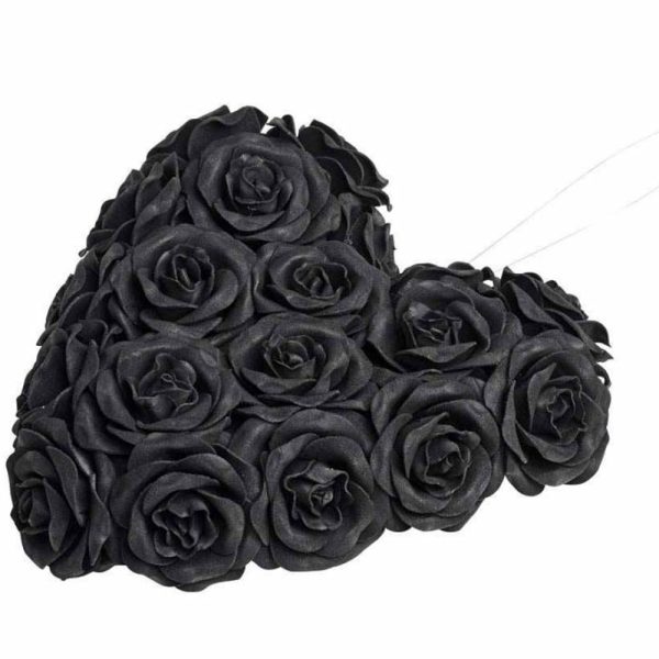 vente en ligne ALCHEMY GOTHIC Coeur Décoratif à Suspendre ‘Black Rose Heart’ 3