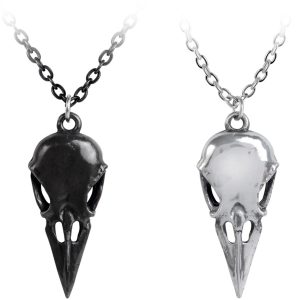 solde en ligne ALCHEMY GOTHIC Collier Couple/Amitié ‘Coeur Crane’ 6