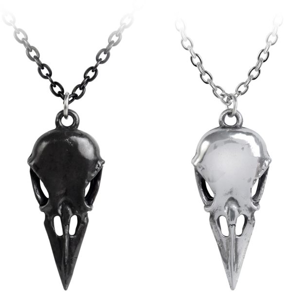 solde en ligne ALCHEMY GOTHIC Collier Couple/Amitié ‘Coeur Crane’ 3