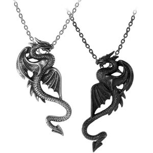 pas cher ALCHEMY GOTHIC Collier Couple/Amitié ‘Draconic Tryst’ 7