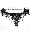 des prix incroyables PUNK RAVE Collier Gemme ‘Cyrielle’ Noir Et Rouge 14