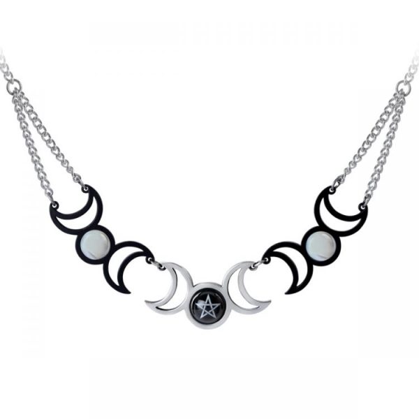 Livraison Standard/Rapide ALCHEMY GOTHIC Collier ‘Tres Lunae’ 1