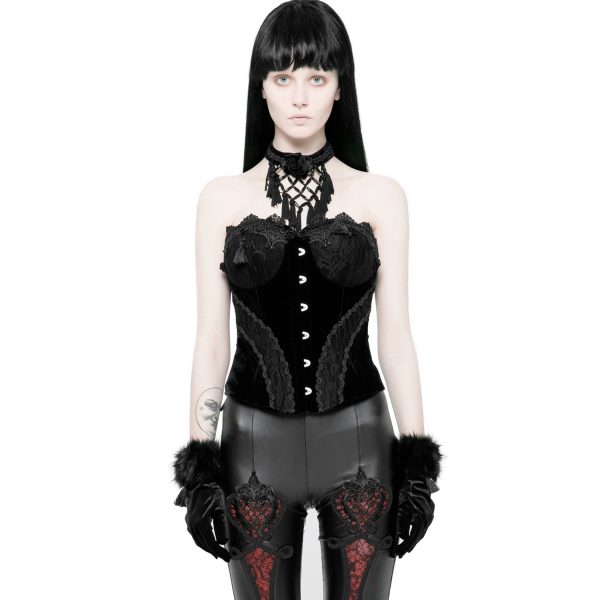 PUNK RAVE Corset ‘Black Palace’ En Dentelle Noire Boutique officielle 3