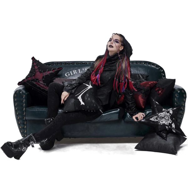 DEVIL FASHION Coussin à Motif Gothique Noir Distributeur Officiel 11