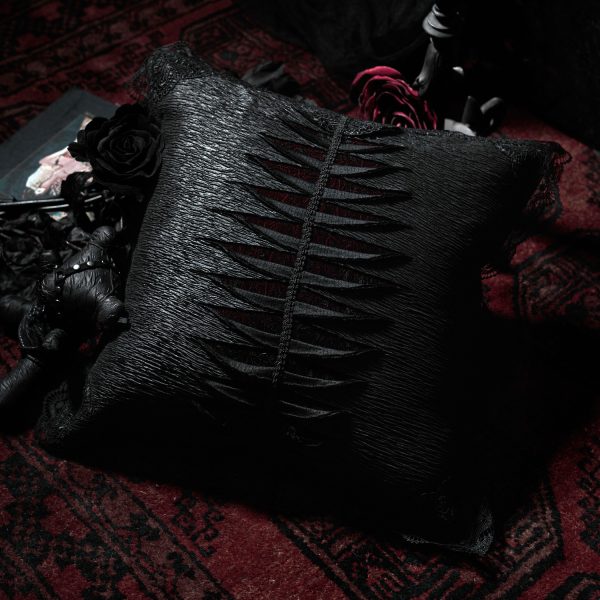 PUNK RAVE Coussin Décoratif ‘Ribcage’ Noir Et Rouge online boutique 5