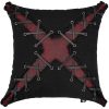 qualité d’originales DEVIL FASHION Coussin ‘Punk’ Noir Et Rouge En Forme De X 11