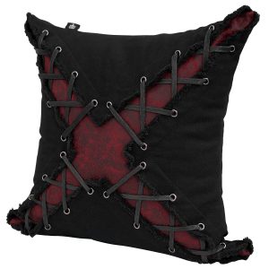 qualité d’originales DEVIL FASHION Coussin ‘Punk’ Noir Et Rouge En Forme De X 19