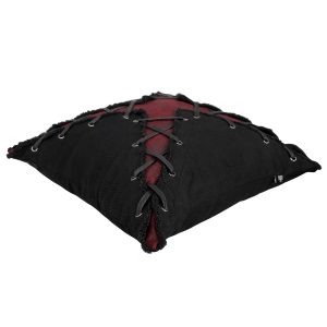 qualité d’originales DEVIL FASHION Coussin ‘Punk’ Noir Et Rouge En Forme De X 21