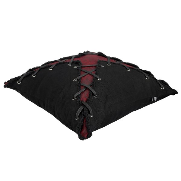 qualité d’originales DEVIL FASHION Coussin ‘Punk’ Noir Et Rouge En Forme De X 5