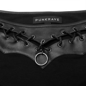 online boutique PUNK RAVE Crop Top à Manches Longues ‘Dark Desire’ Noir 27