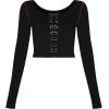 PUNK RAVE Crop Top à Manches Longues ‘Katell’ Noir Et Rouge REMISE allant jusqu. 31