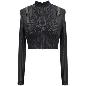 beauté DEVIL FASHION Crop Top ‘Cyber Game’ Noir à Manches Longues 39