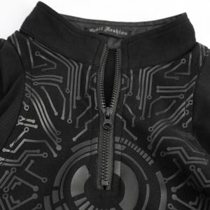 beauté DEVIL FASHION Crop Top ‘Cyber Game’ Noir à Manches Longues 45