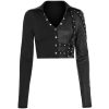 mode pas chere PUNK RAVE Crop Top ‘Lamia’ Noir 41