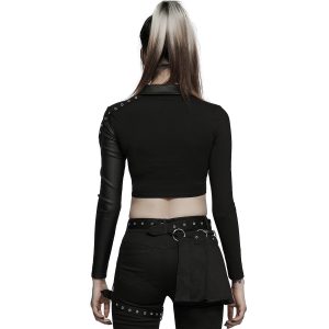 mode pas chere PUNK RAVE Crop Top ‘Lamia’ Noir 18