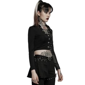 mode pas chere PUNK RAVE Crop Top ‘Lamia’ Noir 20