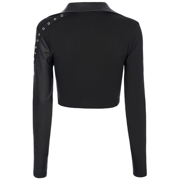 mode pas chere PUNK RAVE Crop Top ‘Lamia’ Noir 8