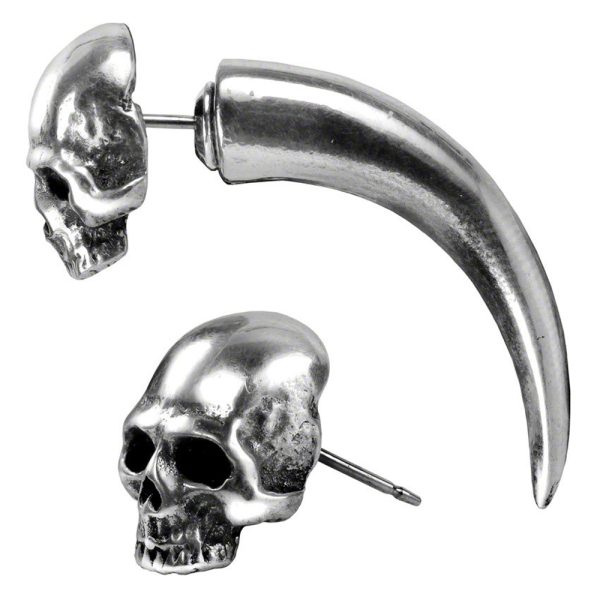 soldes en ligne ALCHEMY GOTHIC Faux Ecarteur D’Oreille ‘Tomb Skull Horn’ 4