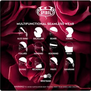 Spiral Direct Foulard Multifonctions ‘Blood Rose’ Noir marque moins cher 16