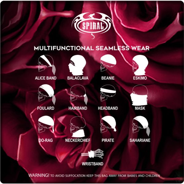 Spiral Direct Foulard Multifonctions ‘Blood Rose’ Noir marque moins cher 6