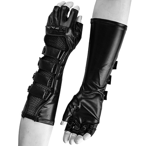 exclusivement disponibles PUNK RAVE Gants Gothiques Pour Hommes ‘Predator’ Avec Boucles… 1