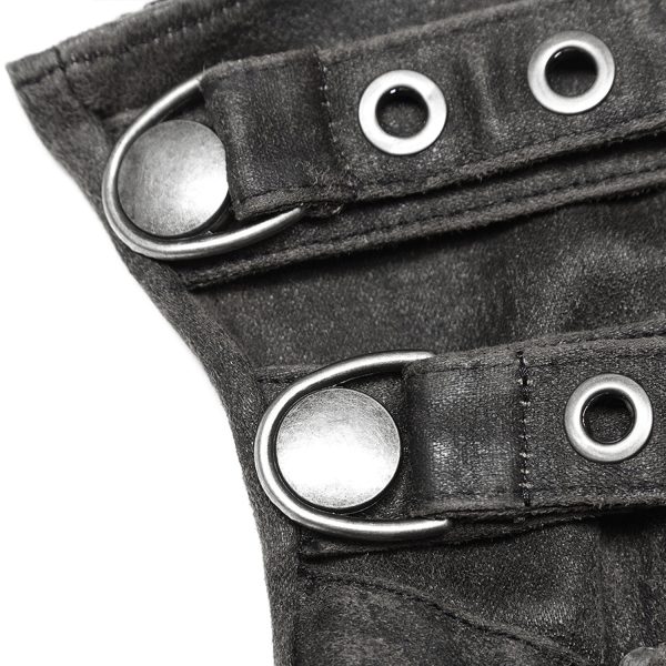 PUNK RAVE Gants ‘Mad Max’ Gris site pas cher 12