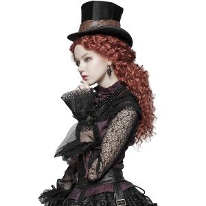 Distributeur Officiel PUNK RAVE Gants Steampunk ‘Eulalie’ En Dentelle Noire 15