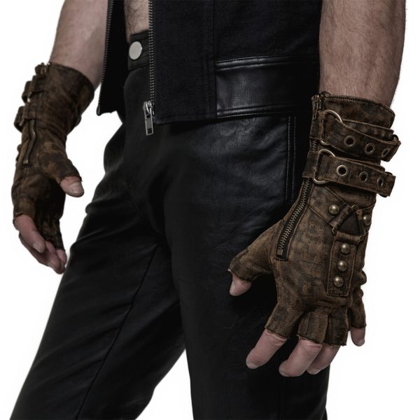 PUNK RAVE Gants Steampunk ‘Mad Max’ Marrons meilleur cadeau 6