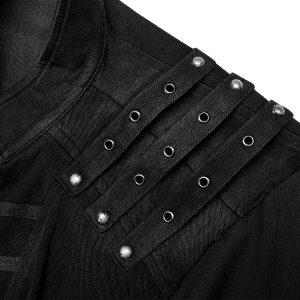 soldes pas cher PUNK RAVE Gilet à Glissière Asymétrique ‘Xanthus’ Noir 41