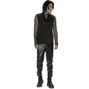 soldes pas cher PUNK RAVE Gilet à Glissière Asymétrique ‘Xanthus’ Noir 31