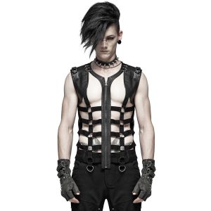 en ligne officielle PUNK RAVE Gilet ‘Apocalypse’ Noir 19