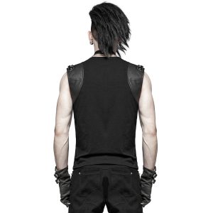 en ligne officielle PUNK RAVE Gilet ‘Apocalypse’ Noir 21