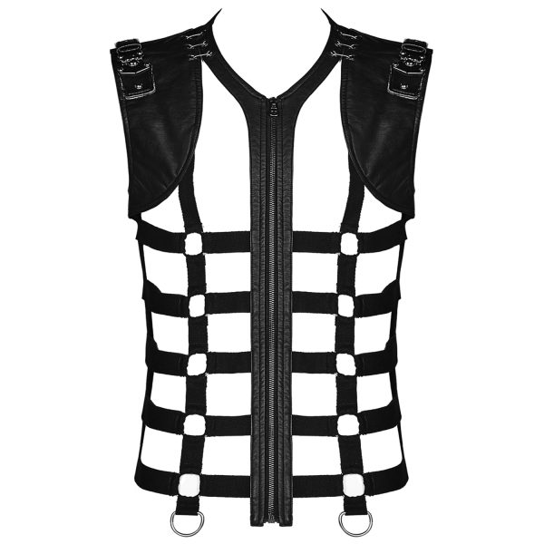 en ligne officielle PUNK RAVE Gilet ‘Apocalypse’ Noir 8