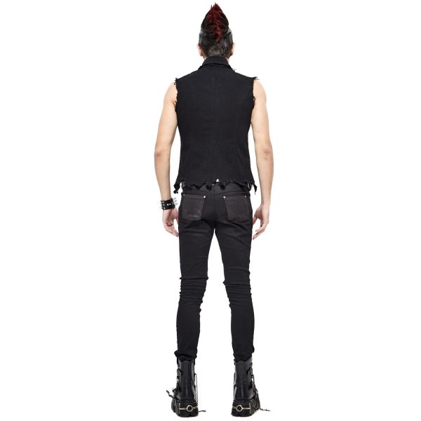 Promotio de vente DEVIL FASHION Gilet ‘Distressed Heavy Metal’ Noir 12