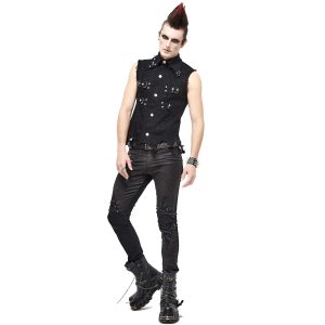 Promotio de vente DEVIL FASHION Gilet ‘Distressed Heavy Metal’ Noir 46