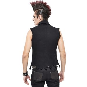 Promotio de vente DEVIL FASHION Gilet ‘Distressed Heavy Metal’ Noir 26