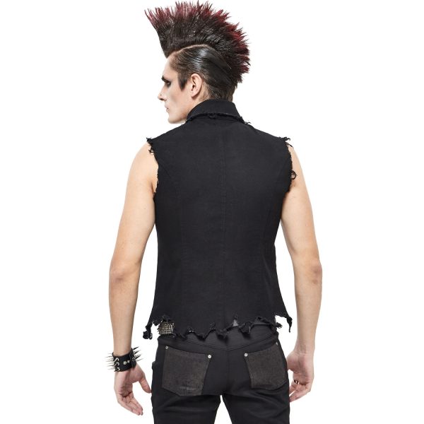 Promotio de vente DEVIL FASHION Gilet ‘Distressed Heavy Metal’ Noir 4