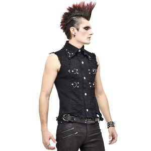 Promotio de vente DEVIL FASHION Gilet ‘Distressed Heavy Metal’ Noir 30