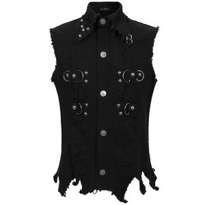 Promotio de vente DEVIL FASHION Gilet ‘Distressed Heavy Metal’ Noir 34