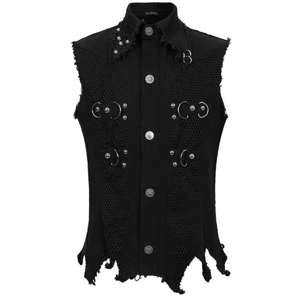 Promotio de vente DEVIL FASHION Gilet ‘Distressed Heavy Metal’ Noir 8