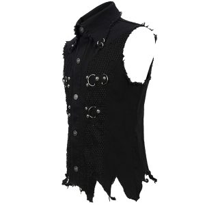 Promotio de vente DEVIL FASHION Gilet ‘Distressed Heavy Metal’ Noir 38