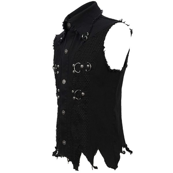 Promotio de vente DEVIL FASHION Gilet ‘Distressed Heavy Metal’ Noir 10