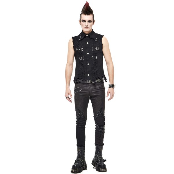 Promotio de vente DEVIL FASHION Gilet ‘Distressed Heavy Metal’ Noir 11