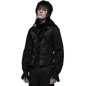 PUNK RAVE Gilet ‘Gothic Noble Jacquard’ Noir acheter en ligne 22