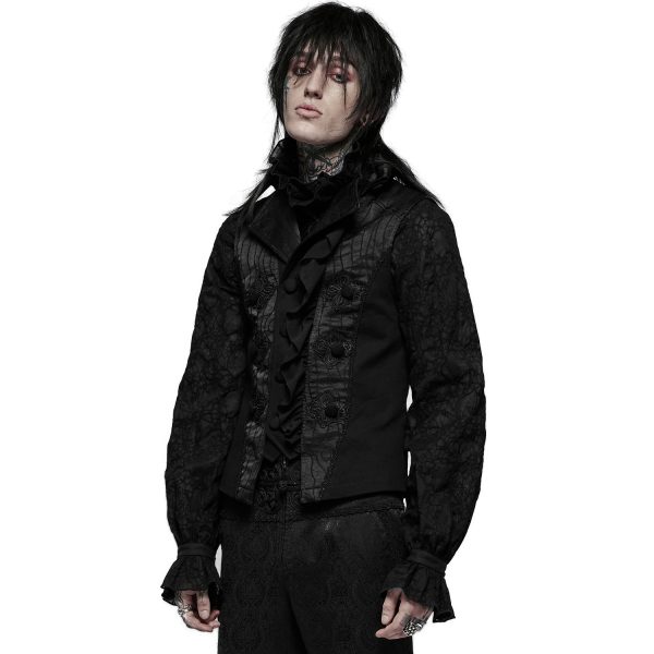 PUNK RAVE Gilet ‘Gothic Noble Jacquard’ Noir acheter en ligne 5