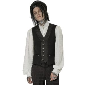 PUNK RAVE Gilet ‘Gothic Patchwork’ Noir achetez pas cher 16