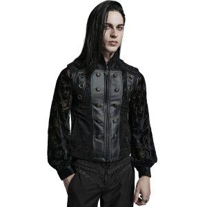 PUNK RAVE Gilet Gothique ‘Arius’ Noir Nouvelle tendance 18