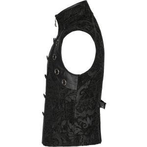 PUNK RAVE Gilet Gothique ‘Arius’ Noir Nouvelle tendance 34